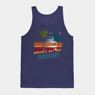 cute retro last day of school school's out for summer teacher Tank Top